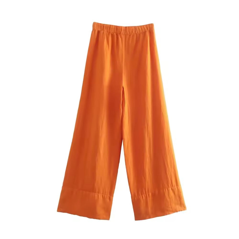 PANTALON PALAZZO À OURLET LARGE