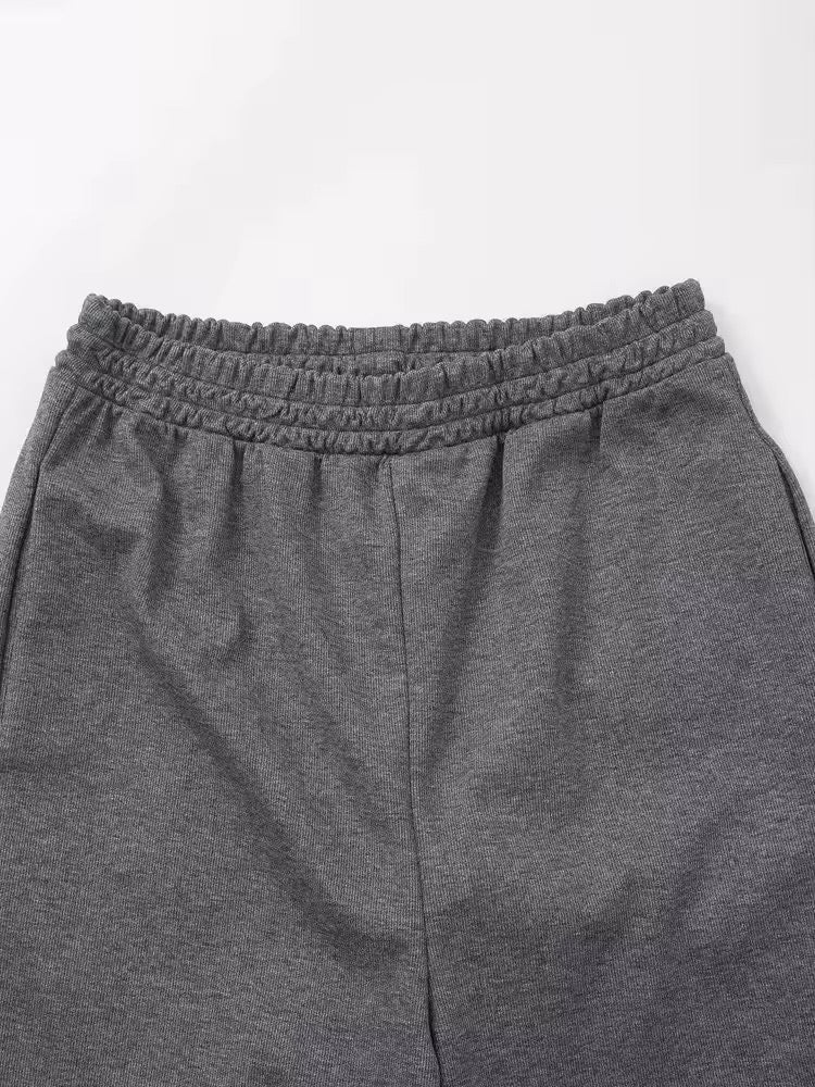 Jogging ample à taille élastique blanc minimaliste