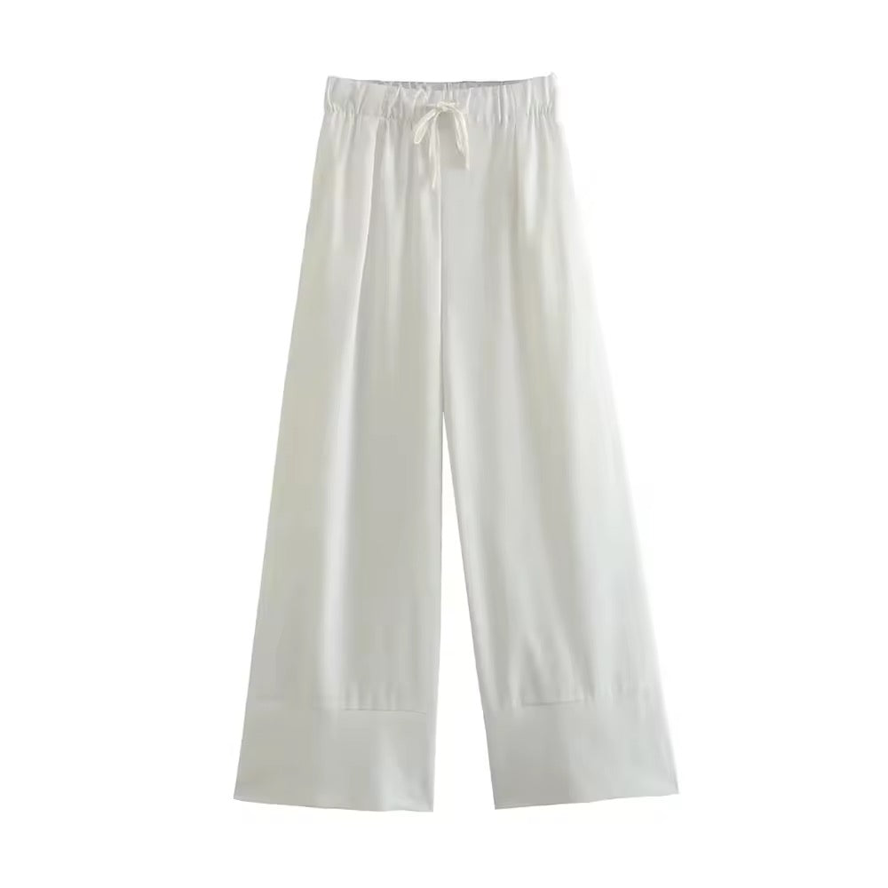 PANTALON PALAZZO À OURLET LARGE