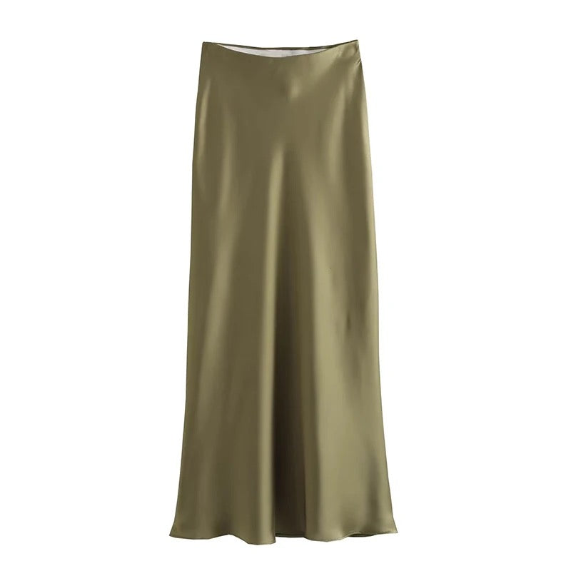 JUPE LONGUE EN SATIN