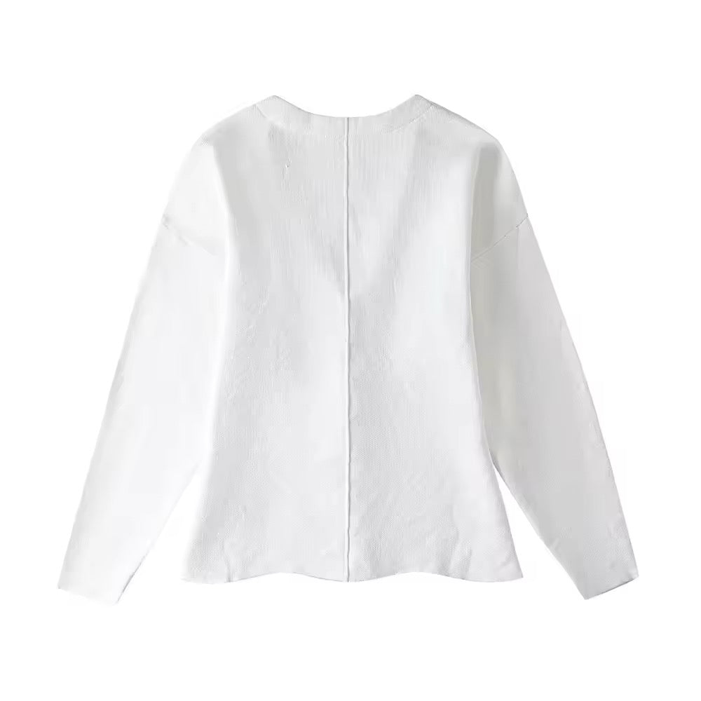 Women's fitted crochet knit cardigan
