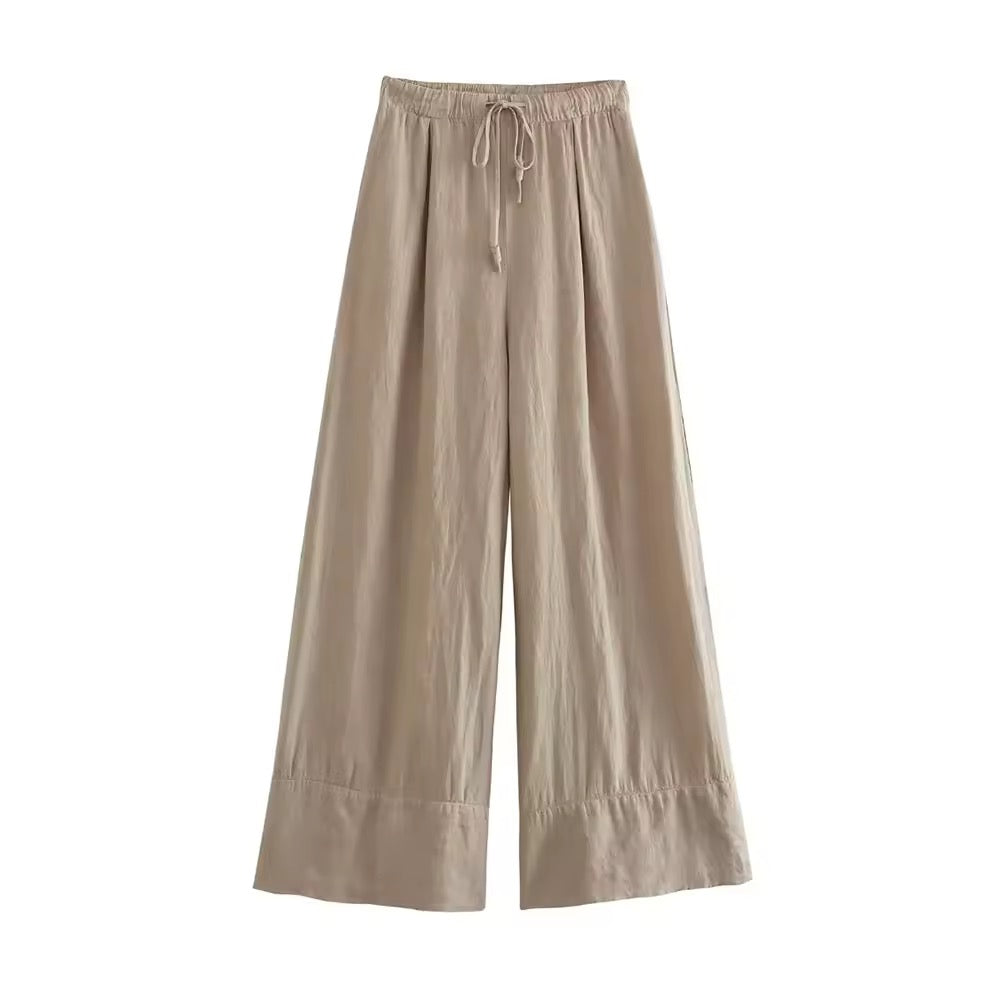 PANTALON PALAZZO À OURLET LARGE