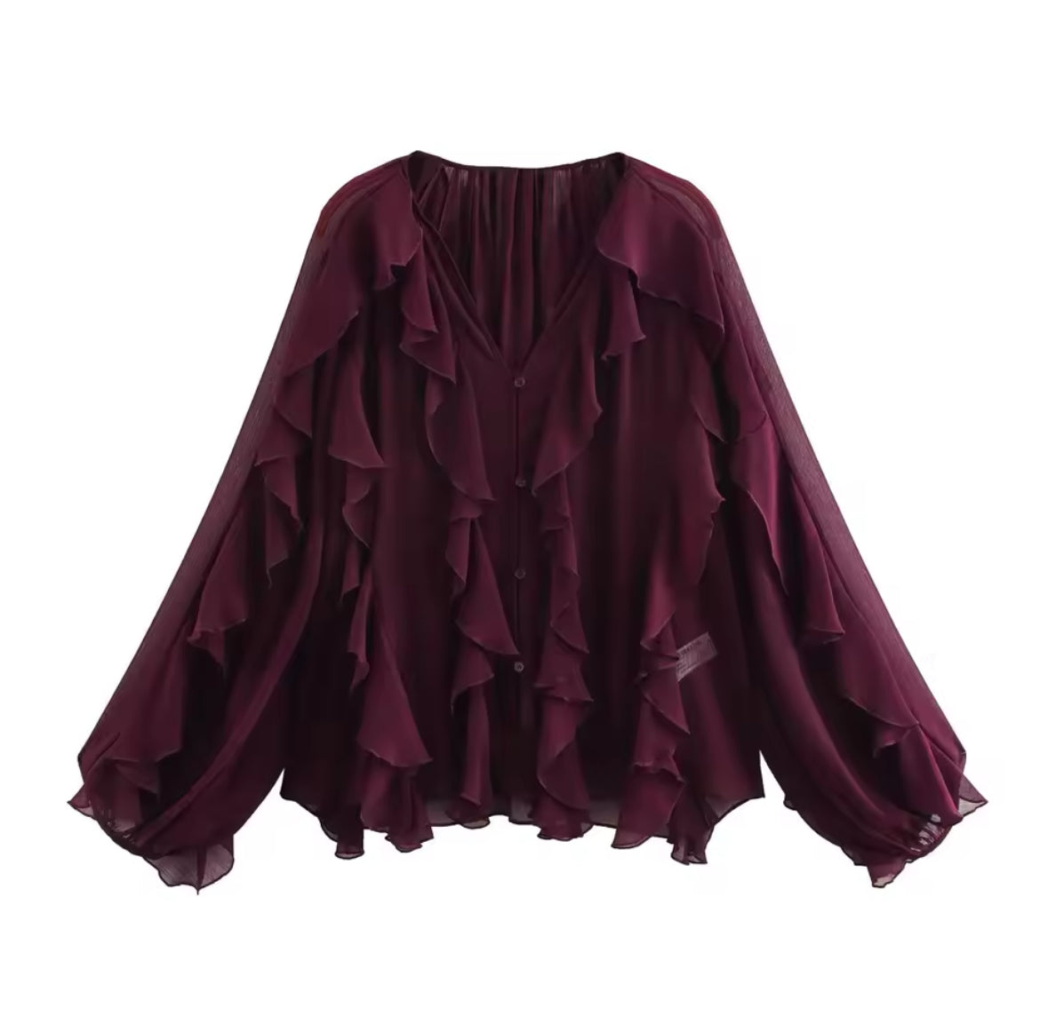BLUSA CON VOLANT DA DONNA