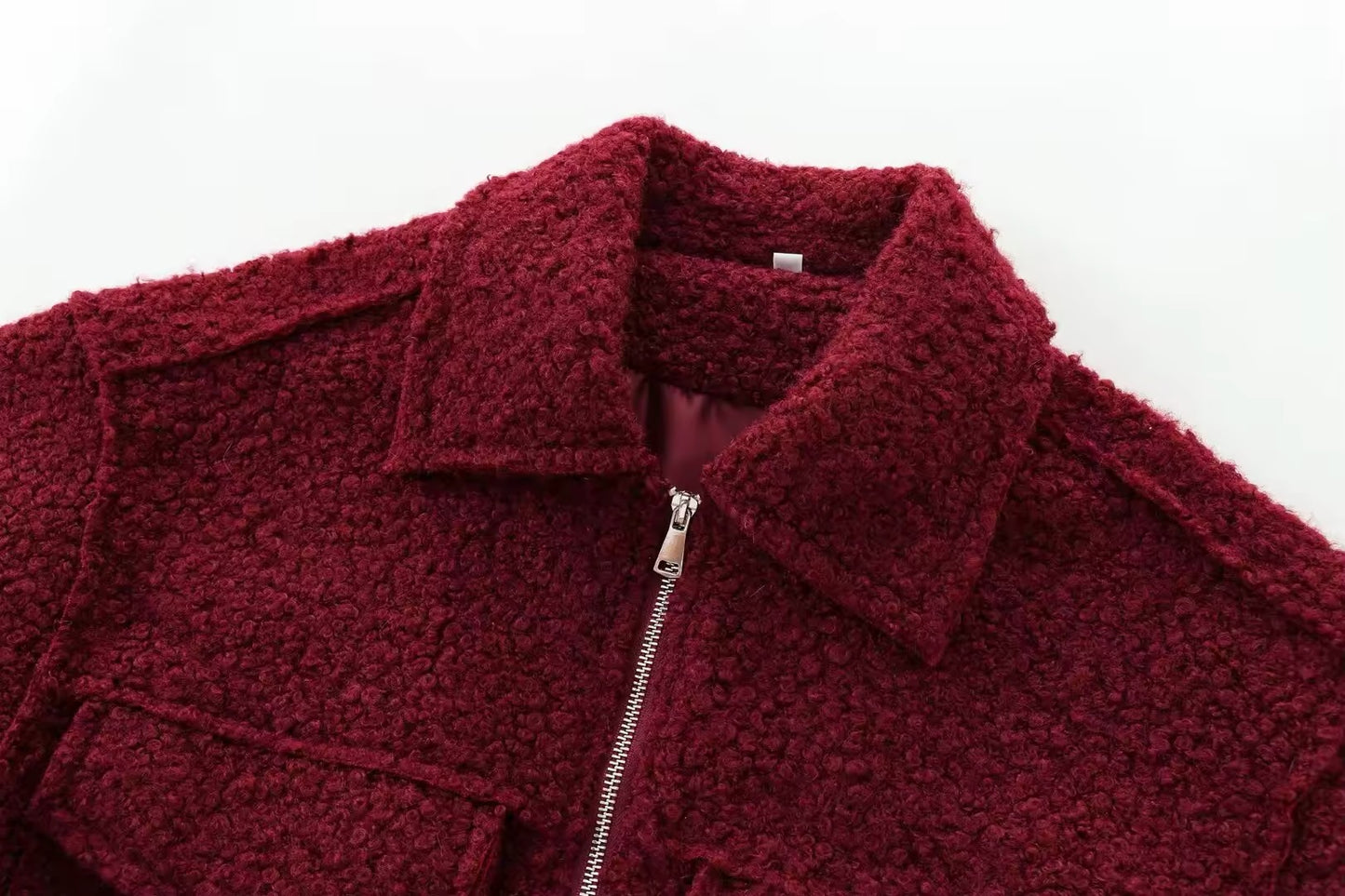 VESTE TEXTURÉE À GRAND COL