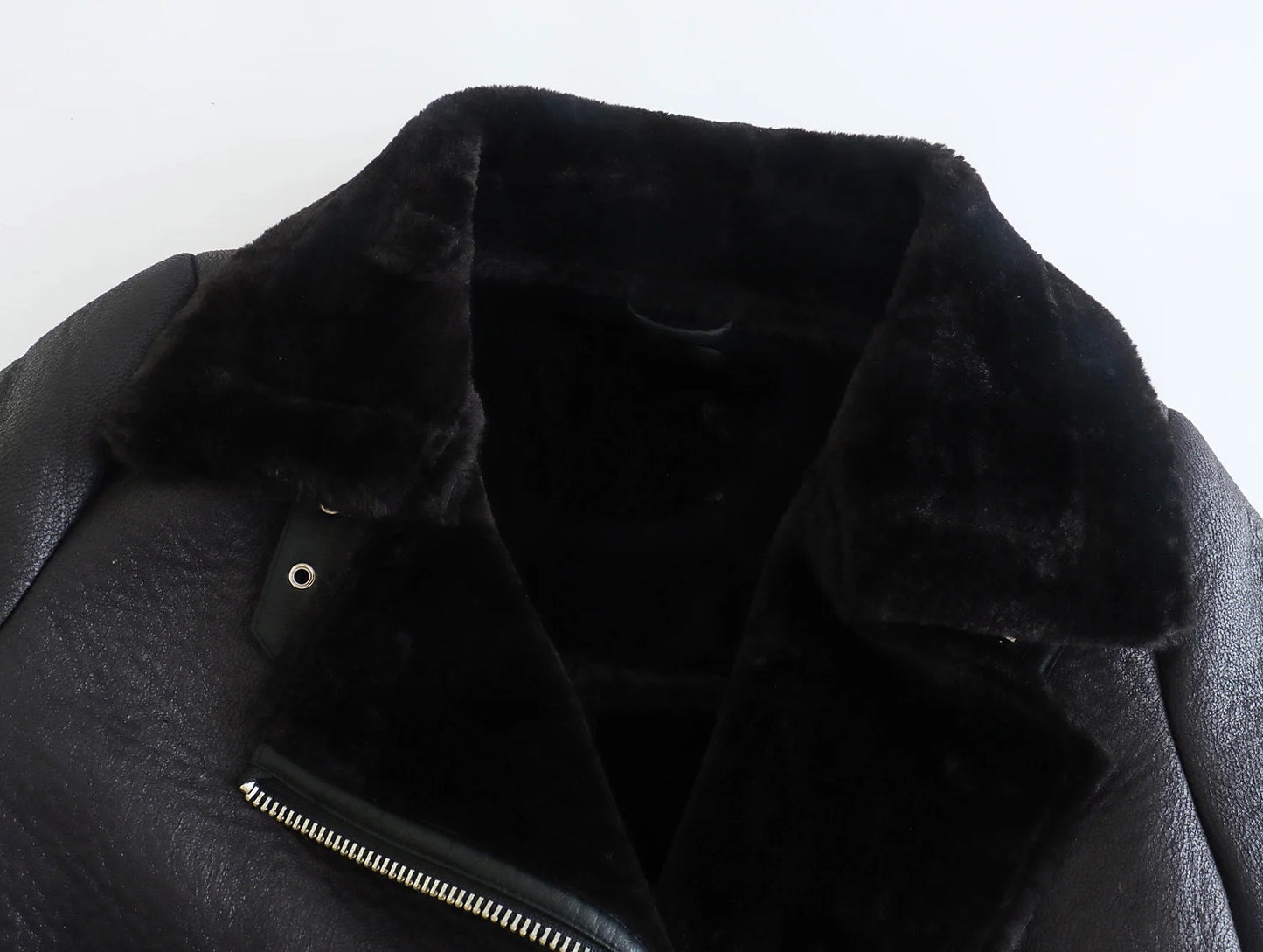 BLOUSON AVIATEUR EFFET CUIR