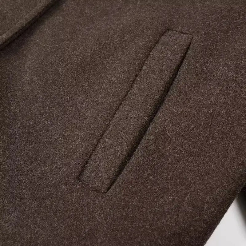MANTEAU DROIT EFFET LAINE