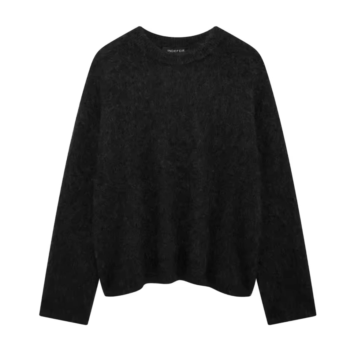 Morbido maglione girocollo in maglia