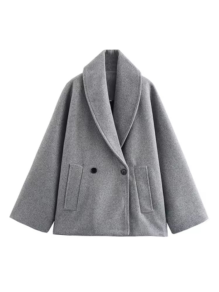 MANTEAU OVERSIZE À COL DRAPÉ