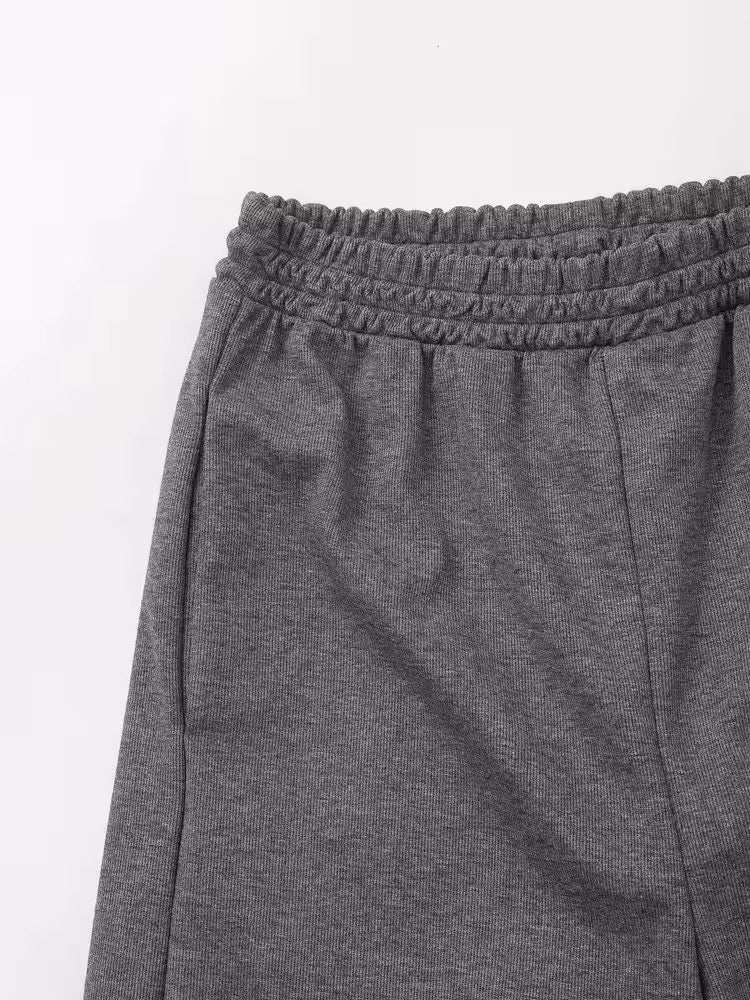 Jogging ample à taille élastique blanc minimaliste