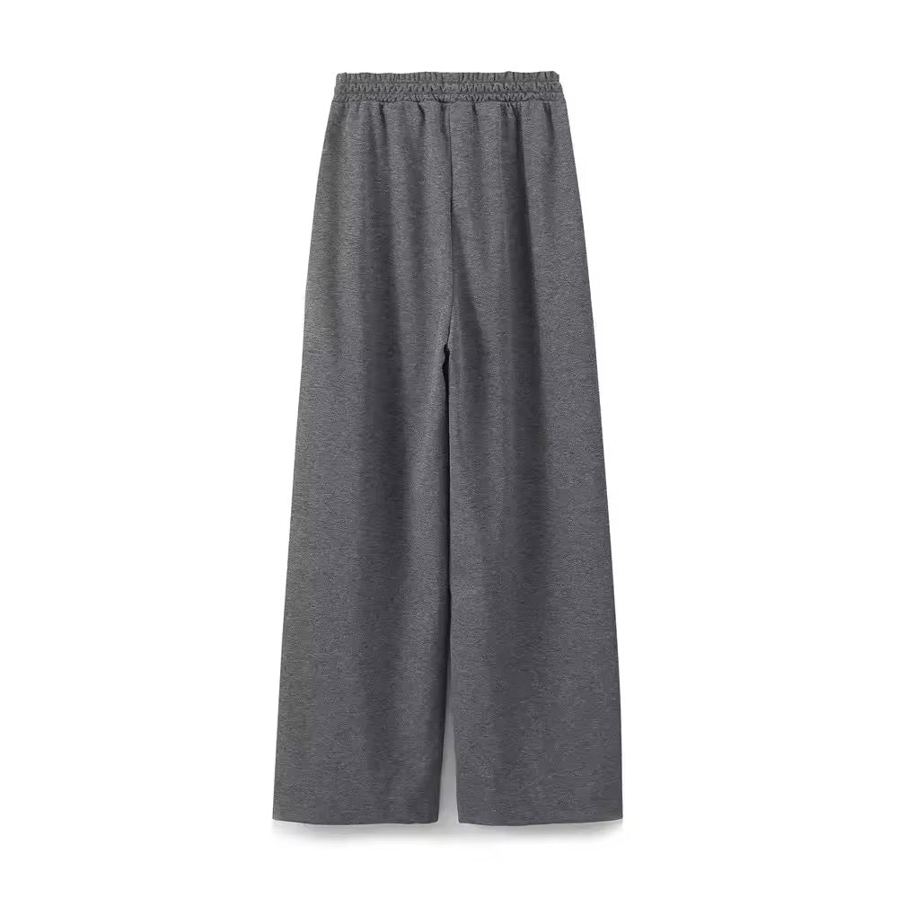 Jogging ample à taille élastique blanc minimaliste