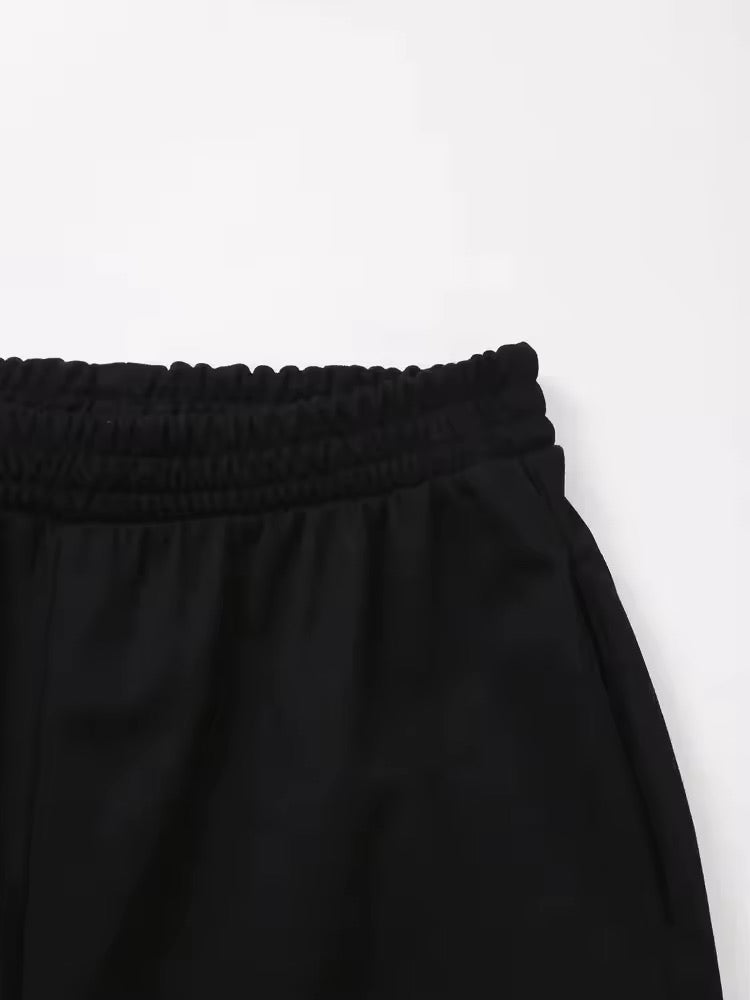 Jogging ample à taille élastique blanc minimaliste