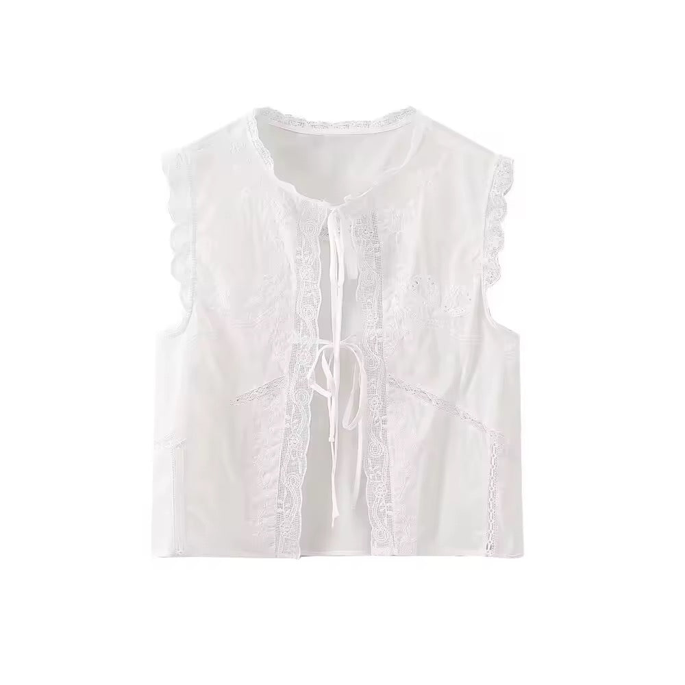 GILET BRODÉ À LIENS