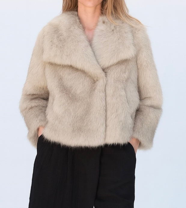 Fur effect down jacket • Women
