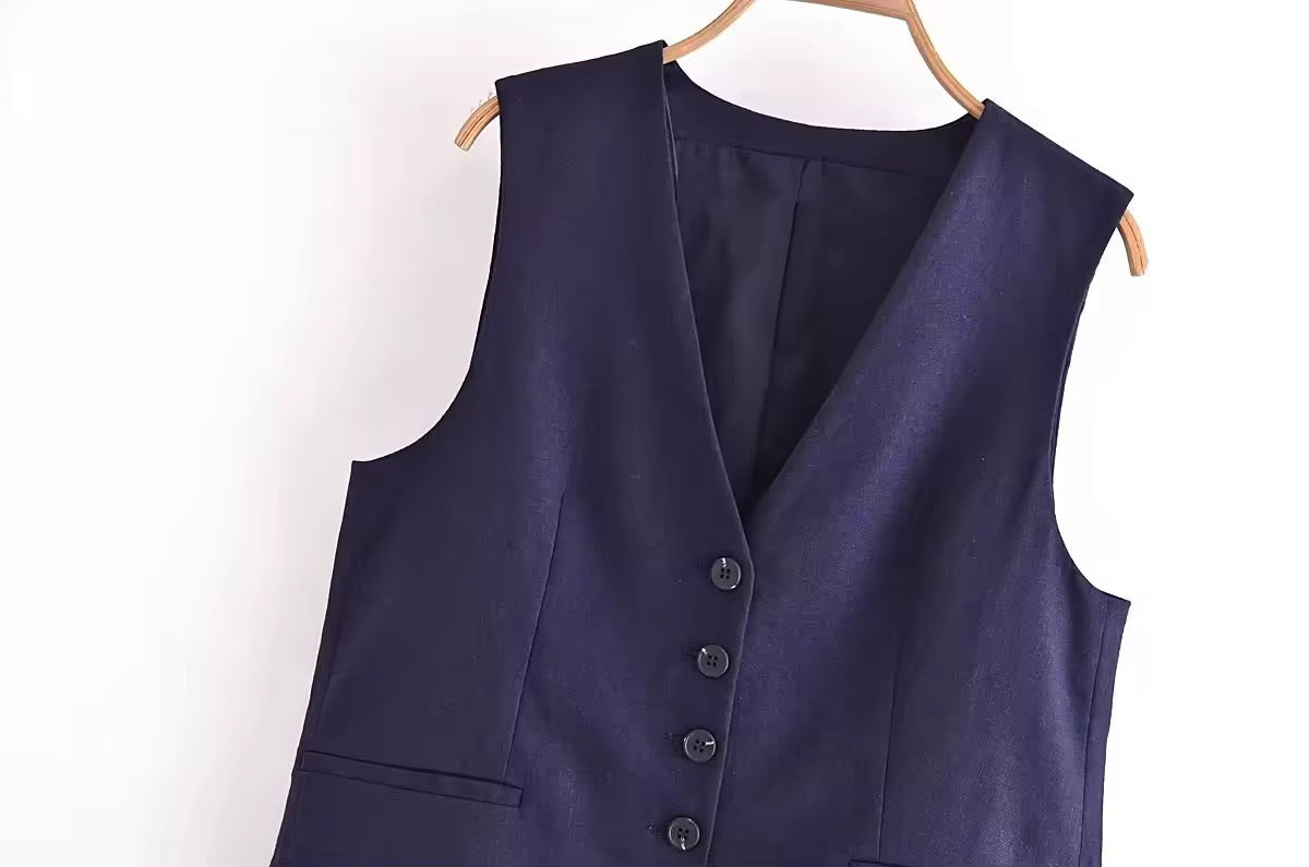 GILET SANS MANCHES BOUTONNÉ
