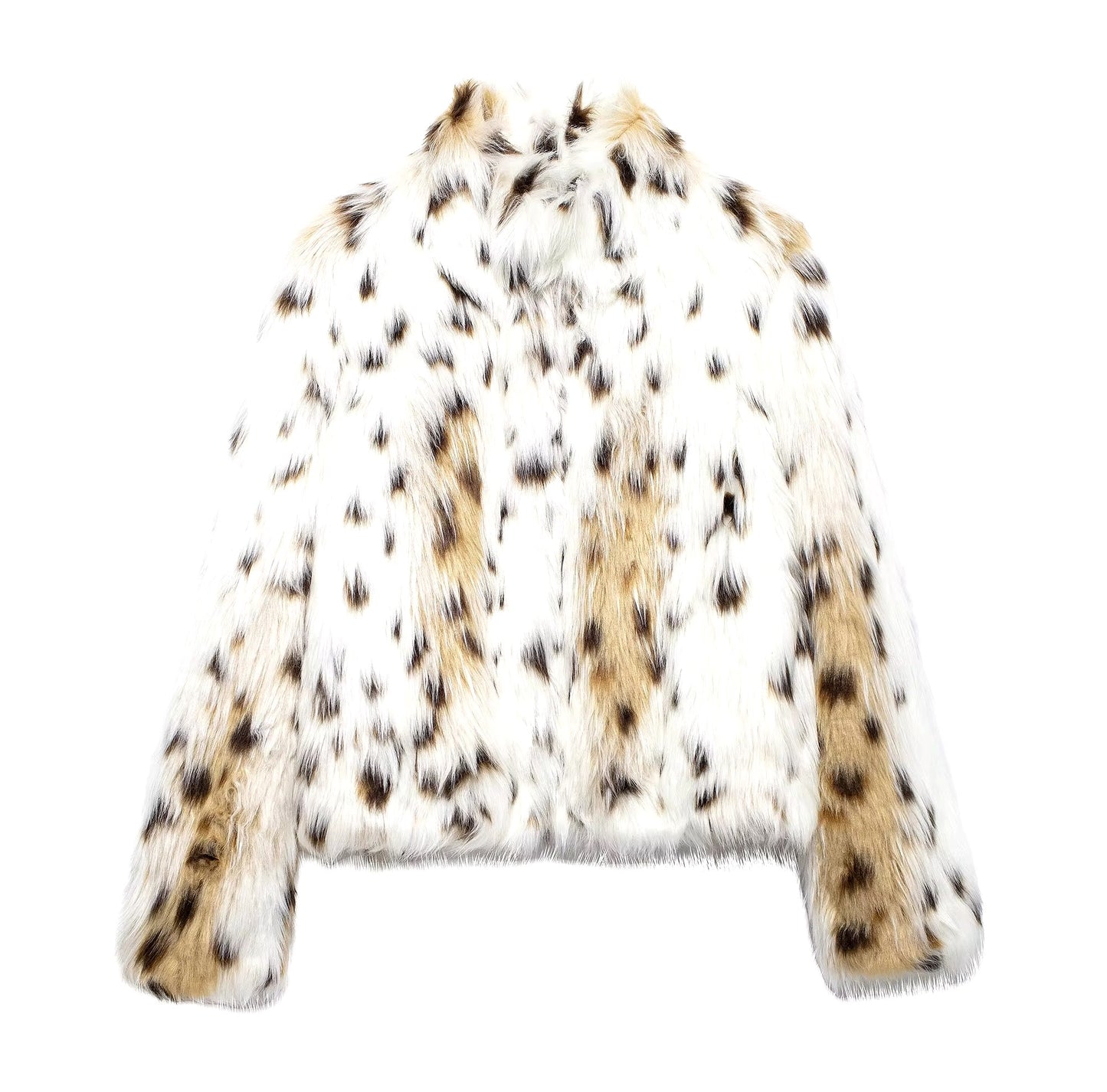 Giacca effetto pelliccia stampa leopardata • Donna