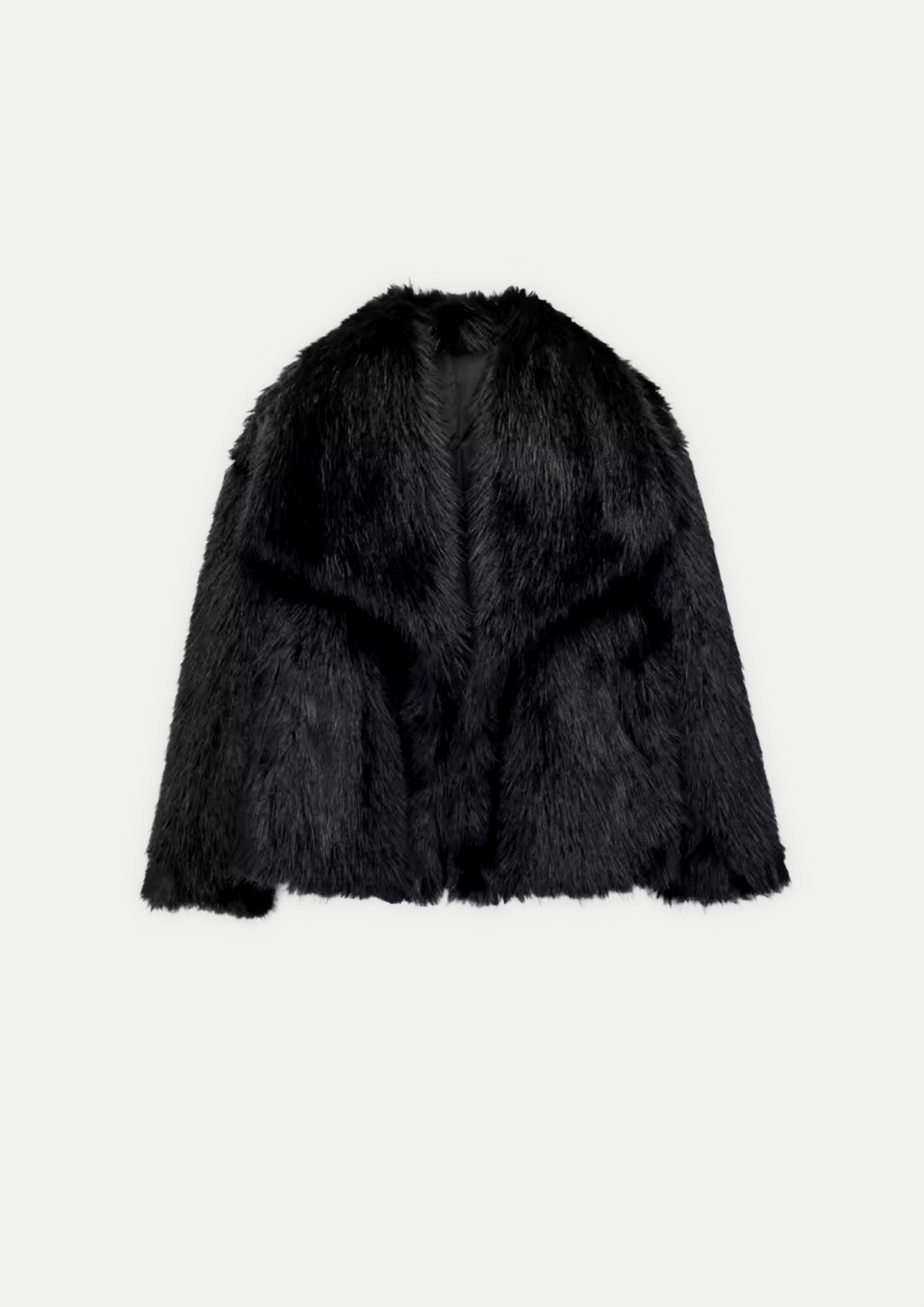 MANTEAU EN FAUSSE FOURRURE LONGUE TEXTURÉE