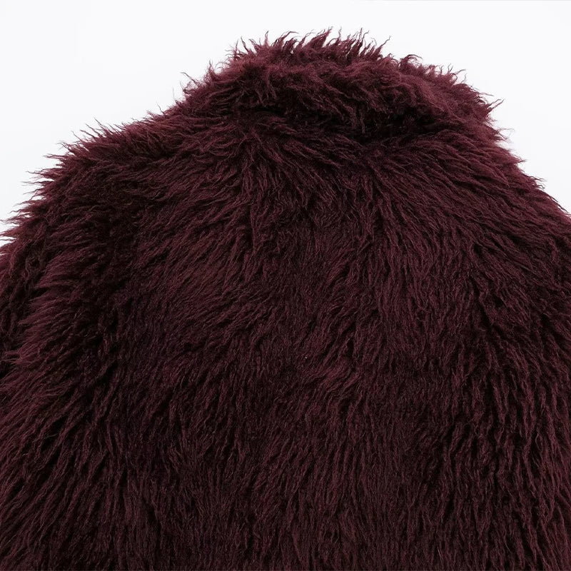 VESTE EFFET FOURRURE BROSÉE
