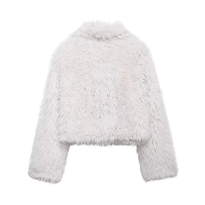 VESTE EFFET FOURRURE BROSÉE