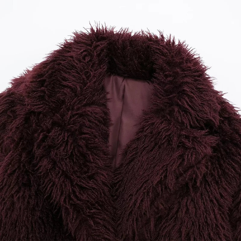 VESTE EFFET FOURRURE BROSÉE