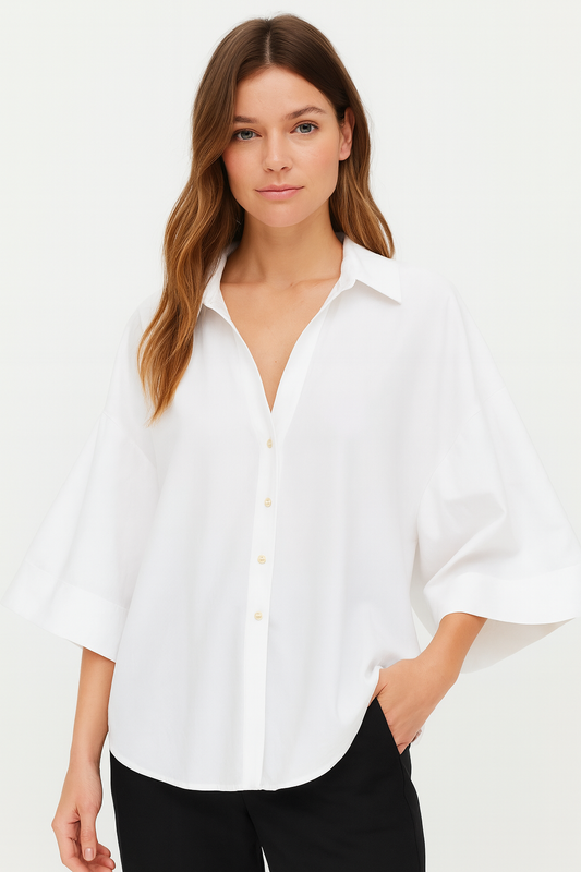CHEMISE AMPLE À MANCHES COURTES