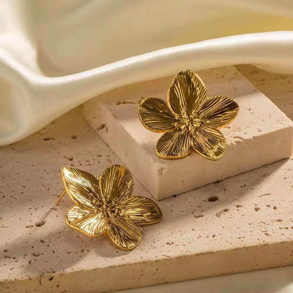 ORECCHINI A FORMA DI FIORE IN ACCIAIO INOSSIDABILE AL 100% 