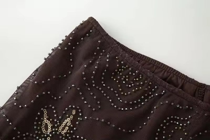 PANTALON BRODÉ À MOTIFS ÉTOILÉS