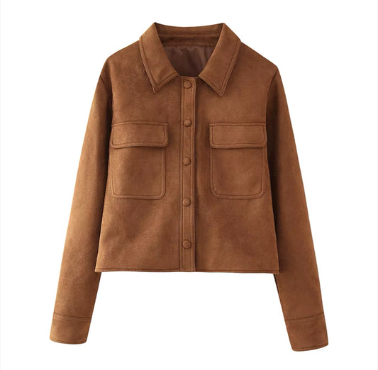 VESTE EN CUIR PU SUÉDÉ