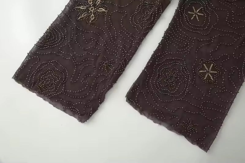 PANTALON BRODÉ À MOTIFS ÉTOILÉS