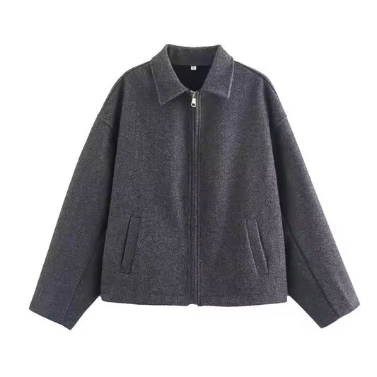 GIACCA CON ZIP E COLLO A REVERS 
