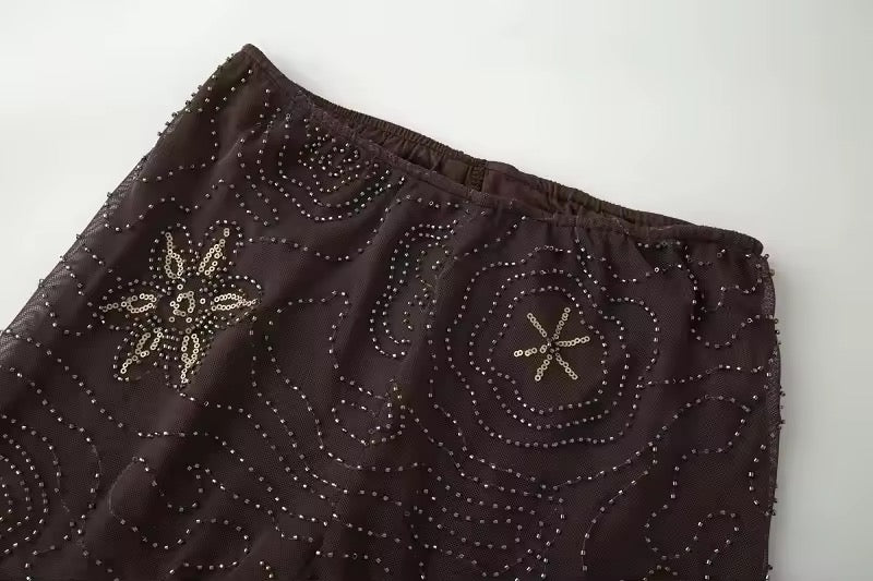 PANTALON BRODÉ À MOTIFS ÉTOILÉS