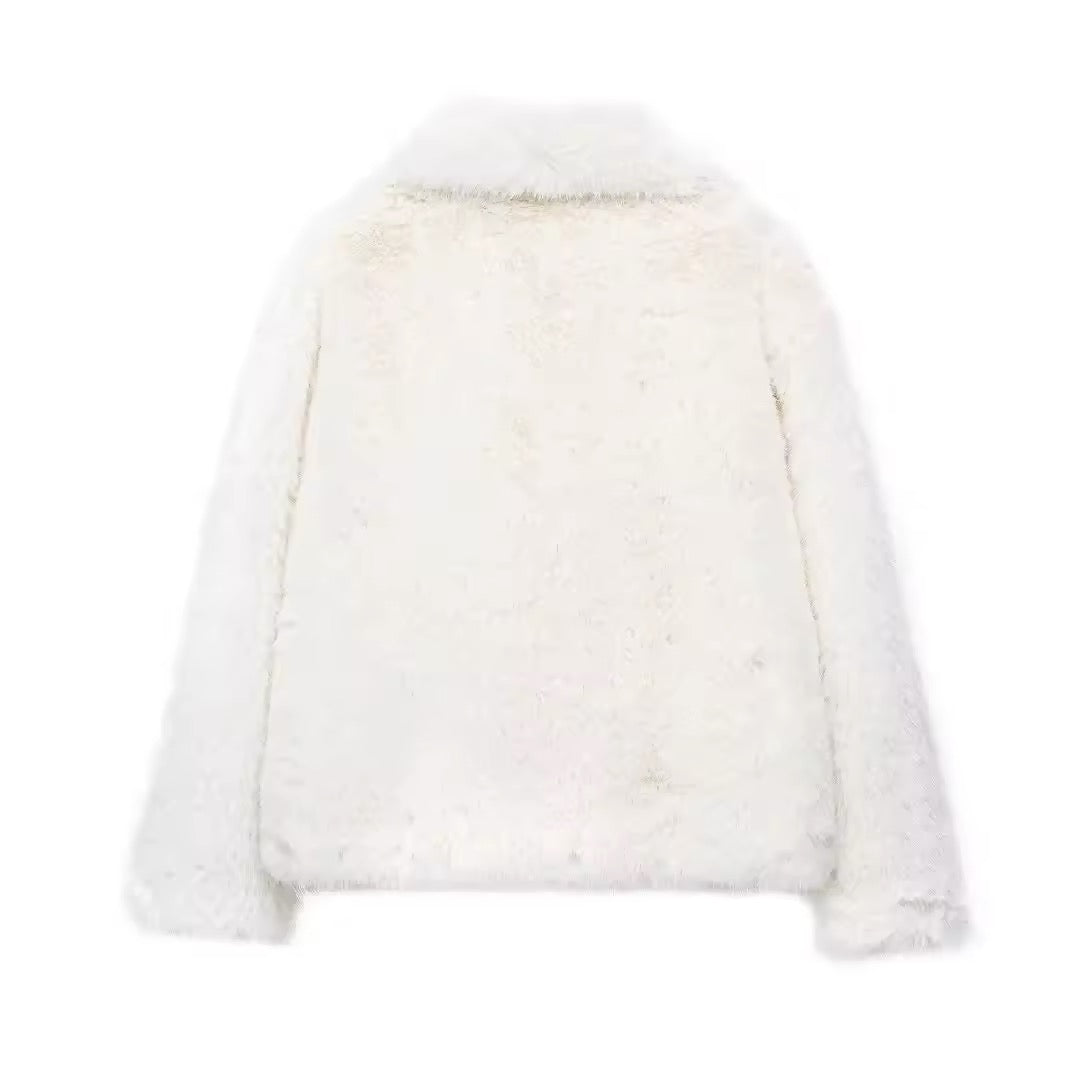 Fur effect down jacket • Women