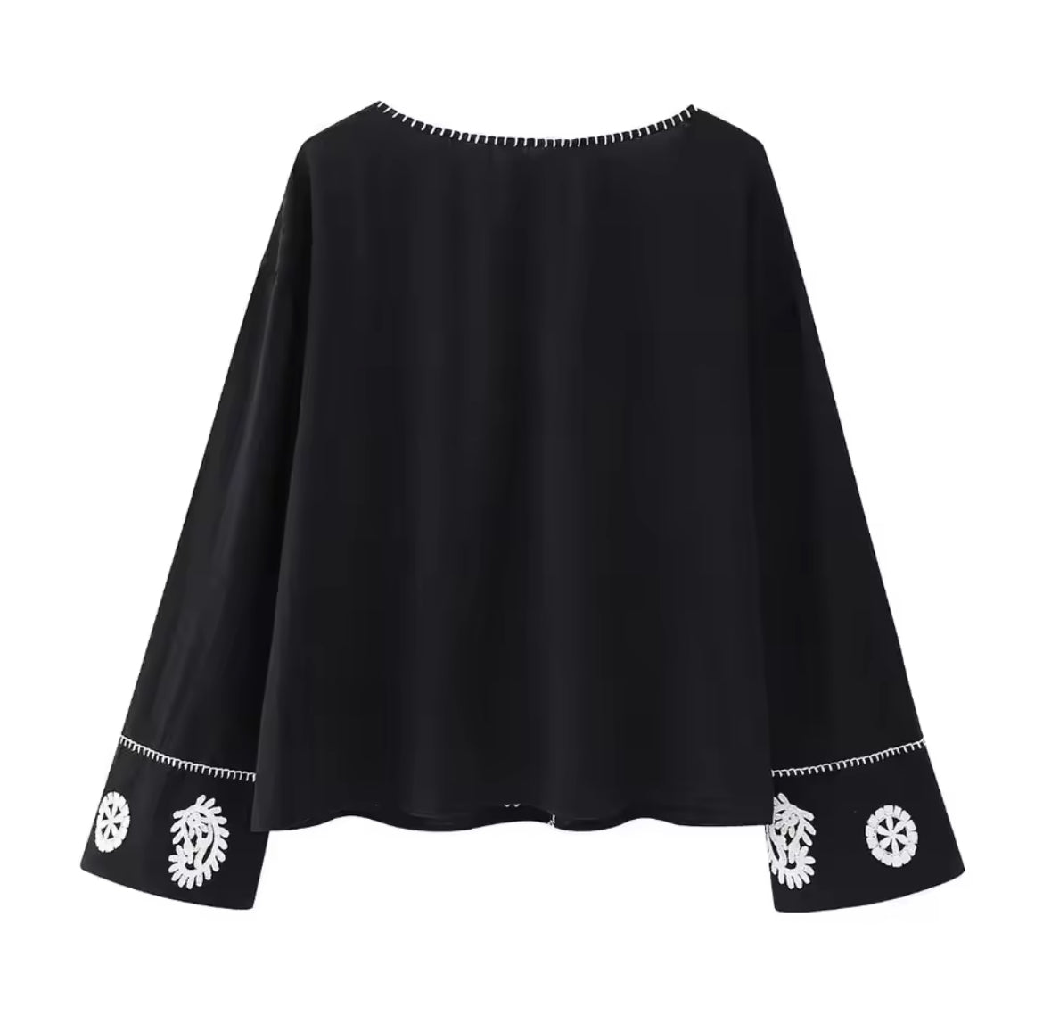 BLUSA CON RICAMI FLOREALI