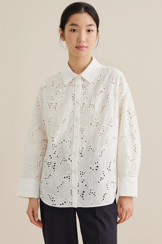 CAMICIA CON RICAMI FLOREALI
