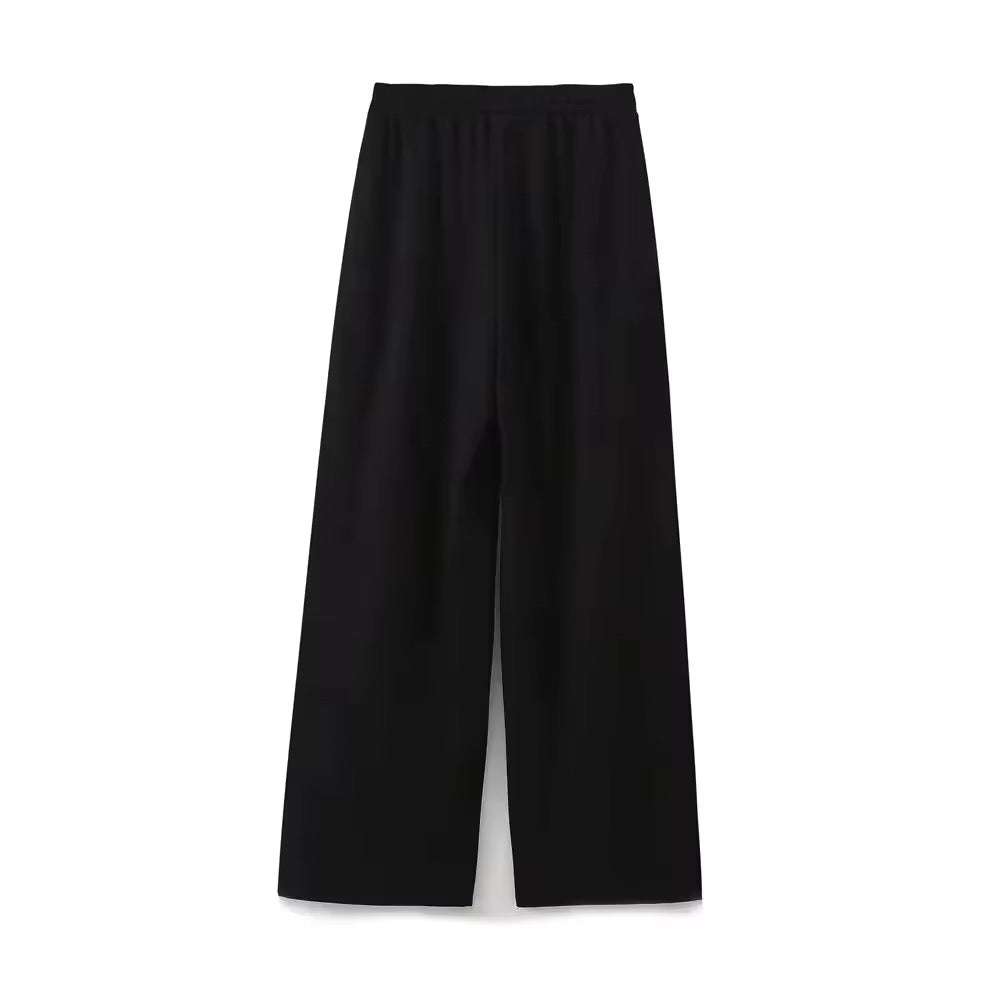 Jogging ample à taille élastique blanc minimaliste