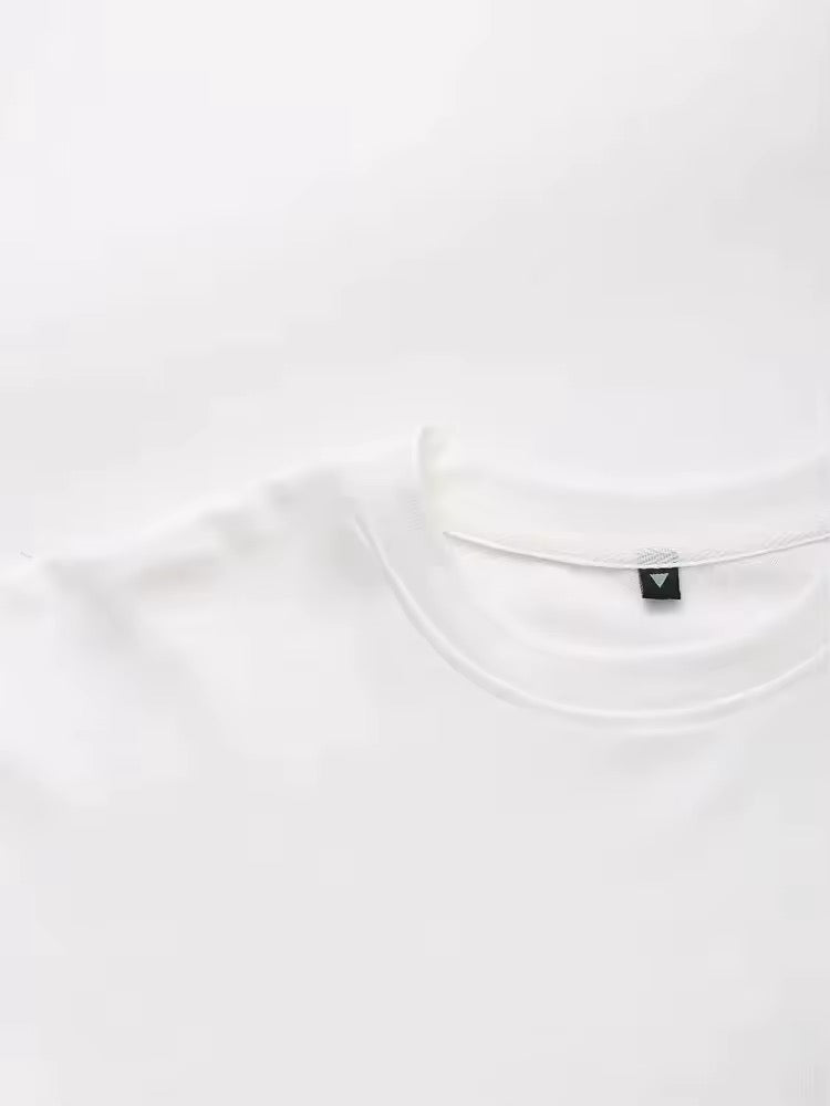 Tee-shirt oversize en coton blanc minimaliste