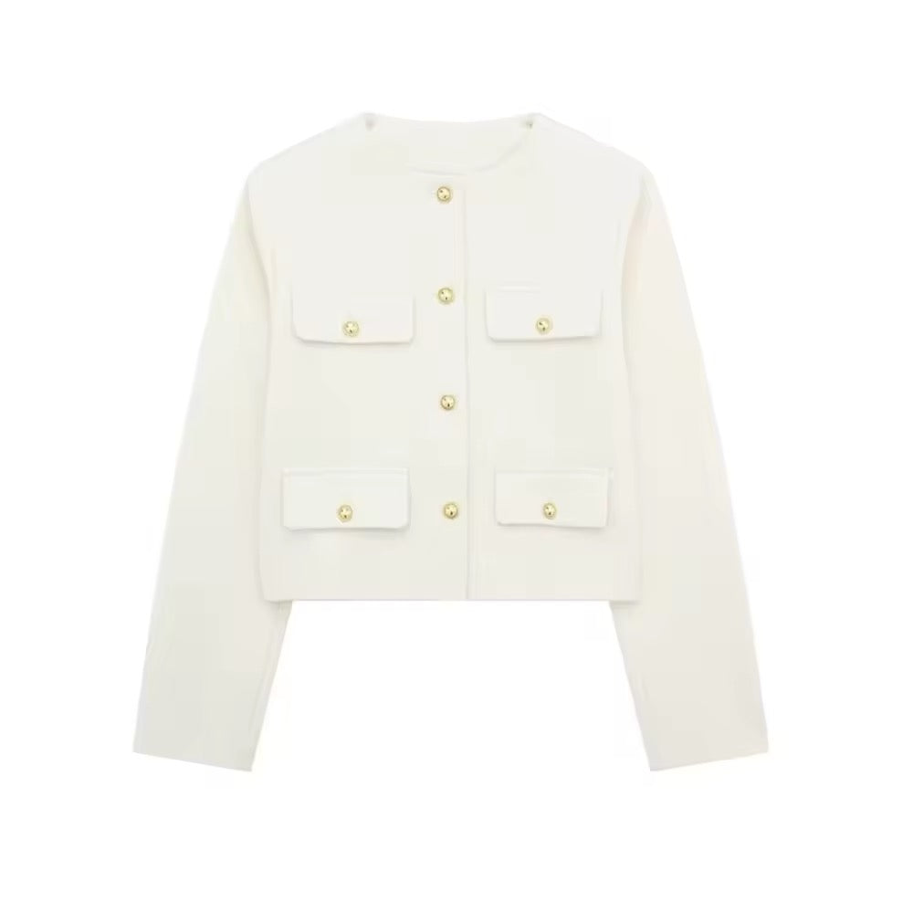 Veste élégante boutonnée en or