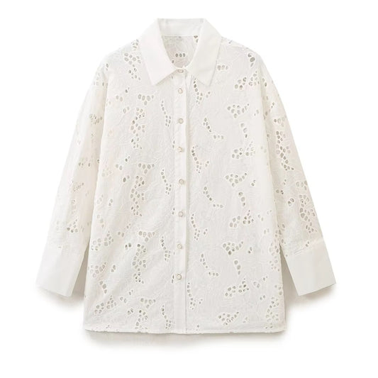 CHEMISE EN BRODERIE AJOURÉE