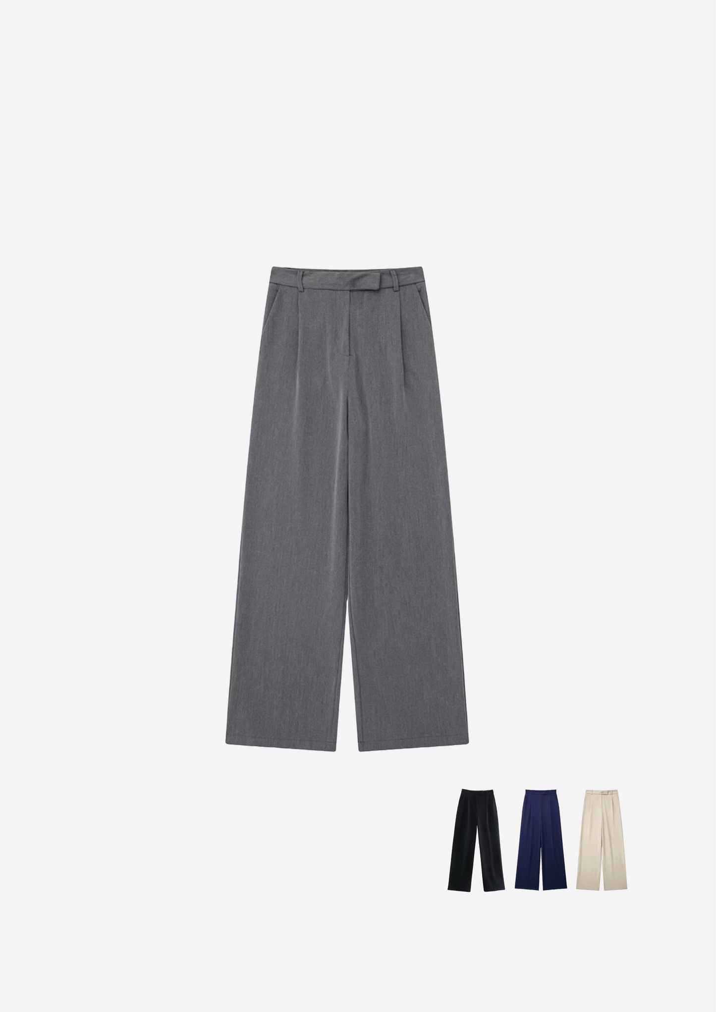 PANTALONI A GAMBA LARGA CON PIEGHE REGOLABILI