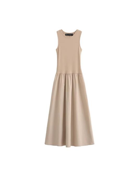 ROBE SANS MANCHES EN COTON STRUCTURÉ