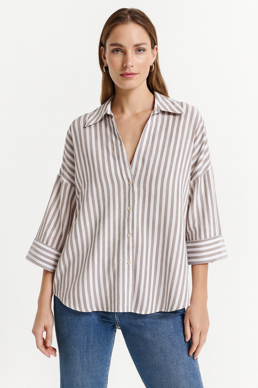 CHEMISE AMPLE À MANCHES COURTES
