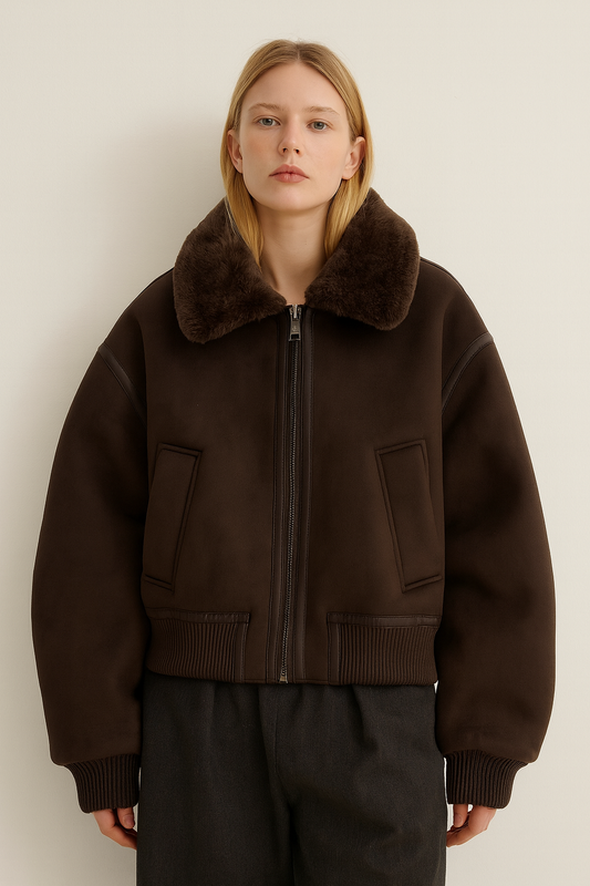 Giacca in pelle PU vintage • Donna