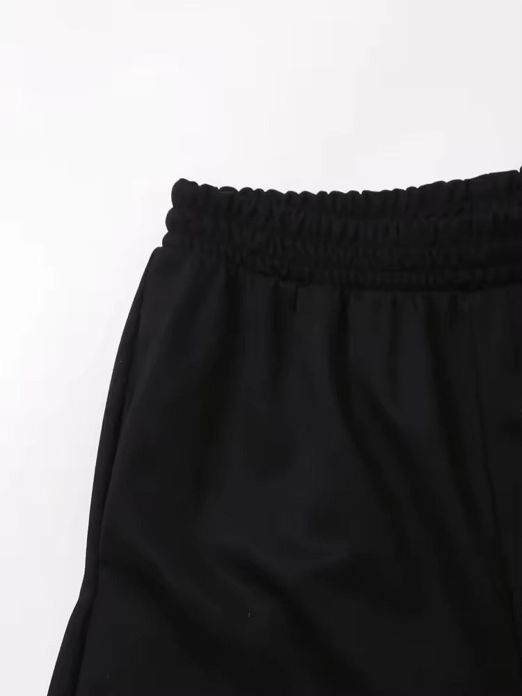 Jogging ample à taille élastique blanc minimaliste