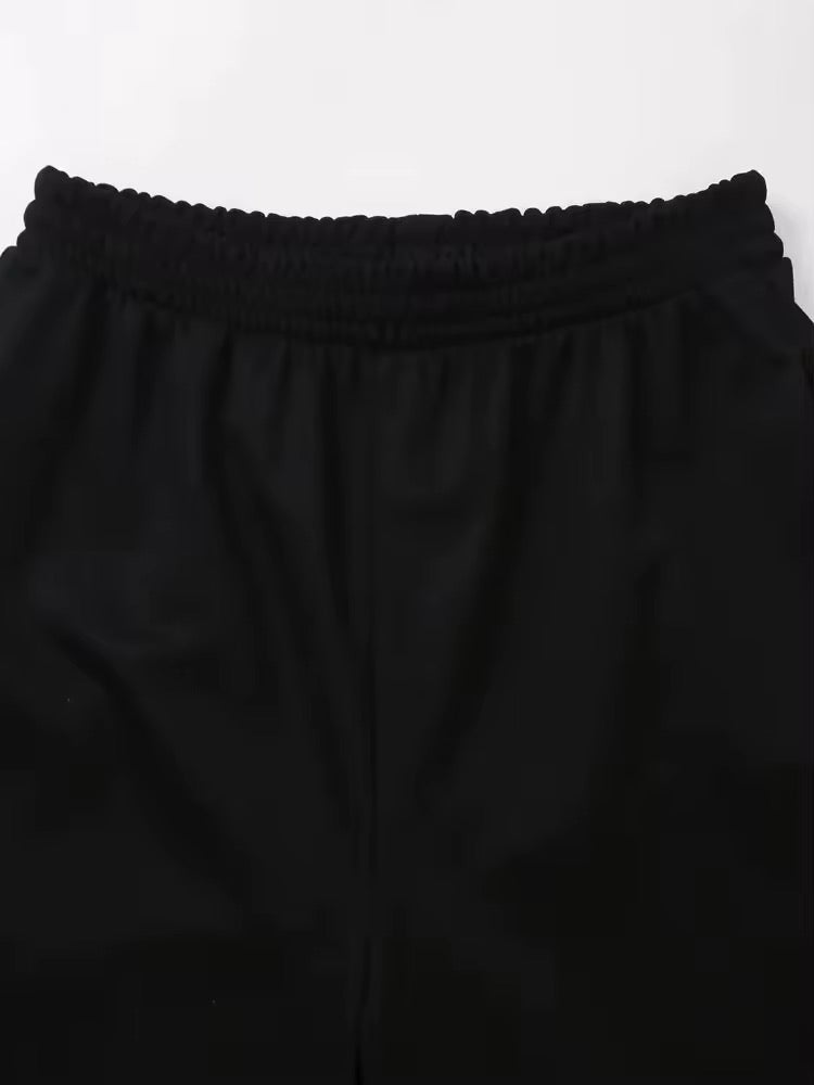 Jogging ample à taille élastique blanc minimaliste