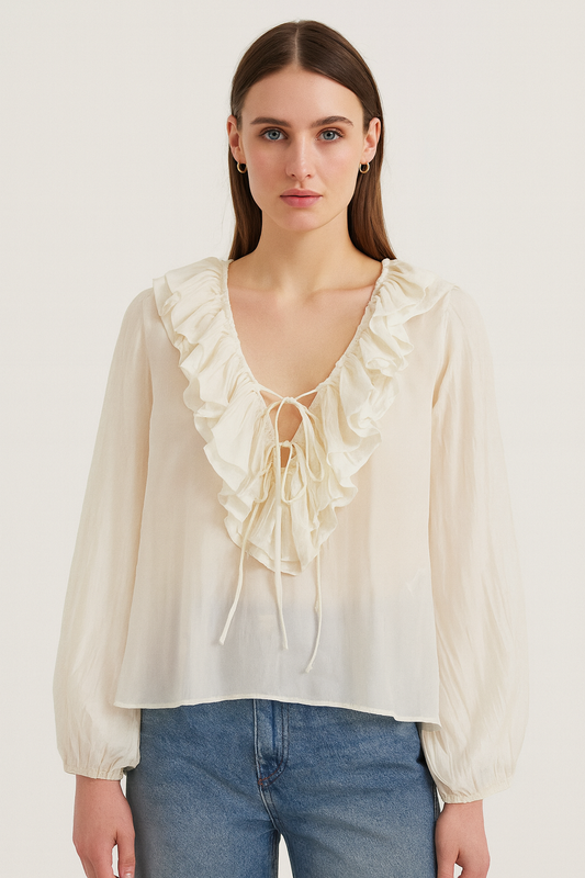 CHEMISE MOUSSELINE À VOLANTS