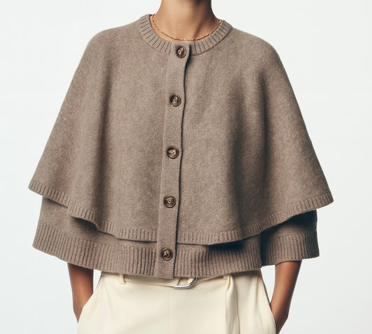 PONCHO CARDIGAN IN MAGLIA