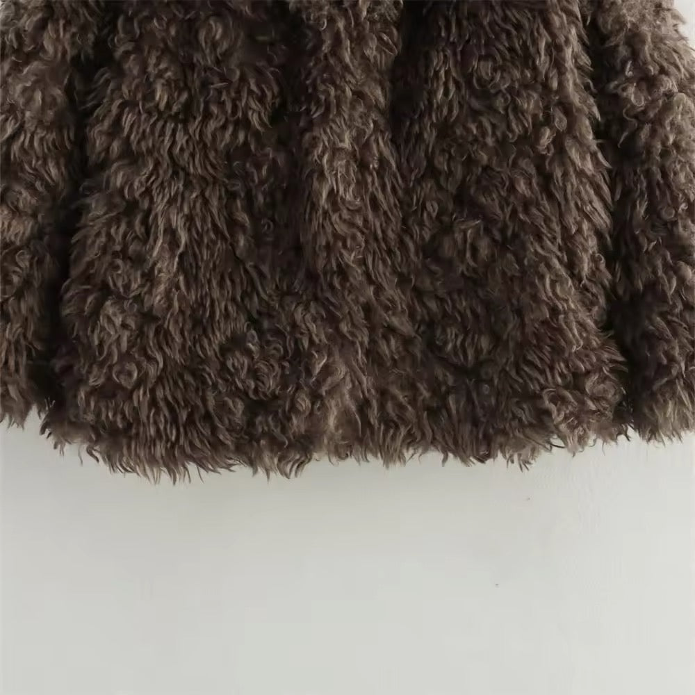 Fur effect down jacket • Women