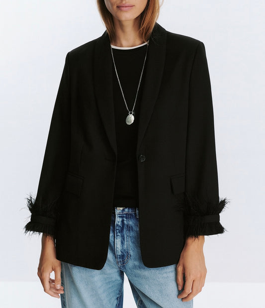 Blazer in raso nero • Donna