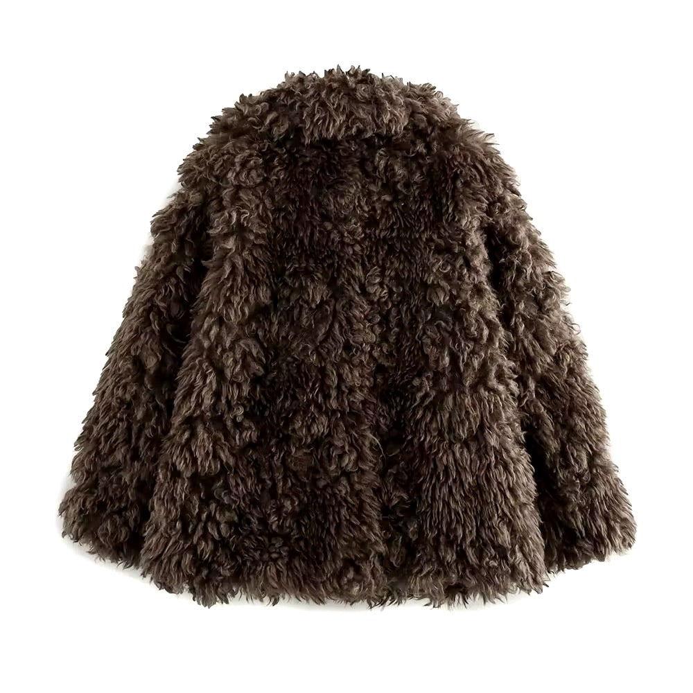 Fur effect down jacket • Women
