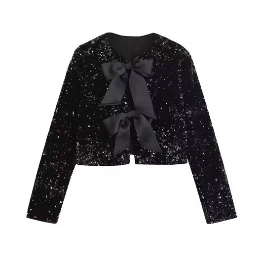 Veste courte à paillettes • Femme