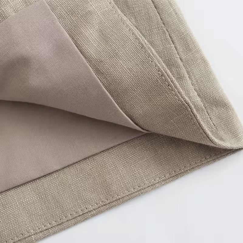 GILET COURT À LIENS ET PERLES BOIS